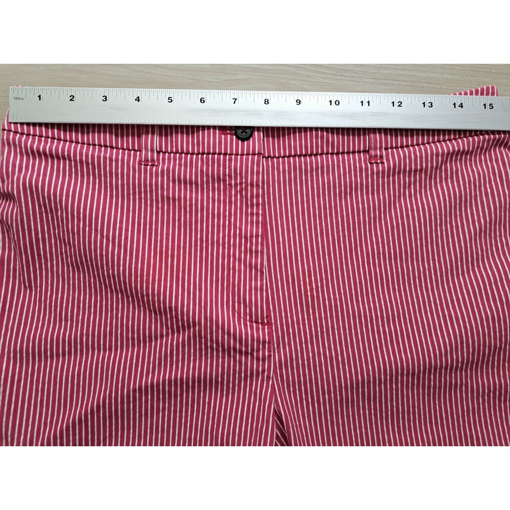 Anne Klein Pink White Pinstripe Stretch Shorts Womens Size 8 - Picture 8 of 9
